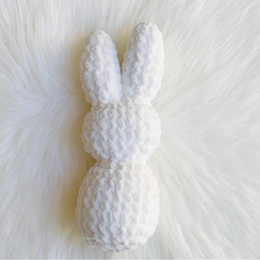 White Crochet Easter Bunny Plush 1 pc - Picture 6 of 10